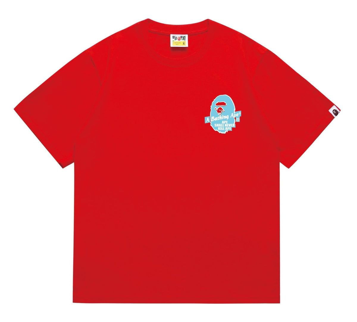 BAPE Blue Accent Camo Ape Circle Graphic T-Shirt