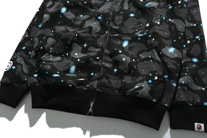 BAPE Black/Blue Tiger Shark Camo Zip Hoodie