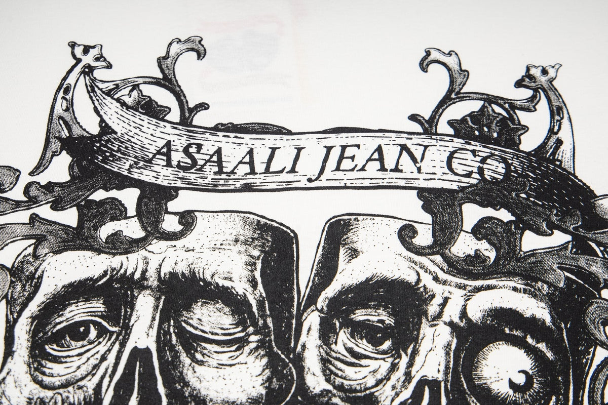 ASAALL White Graphic Sleeveless T-Shirt