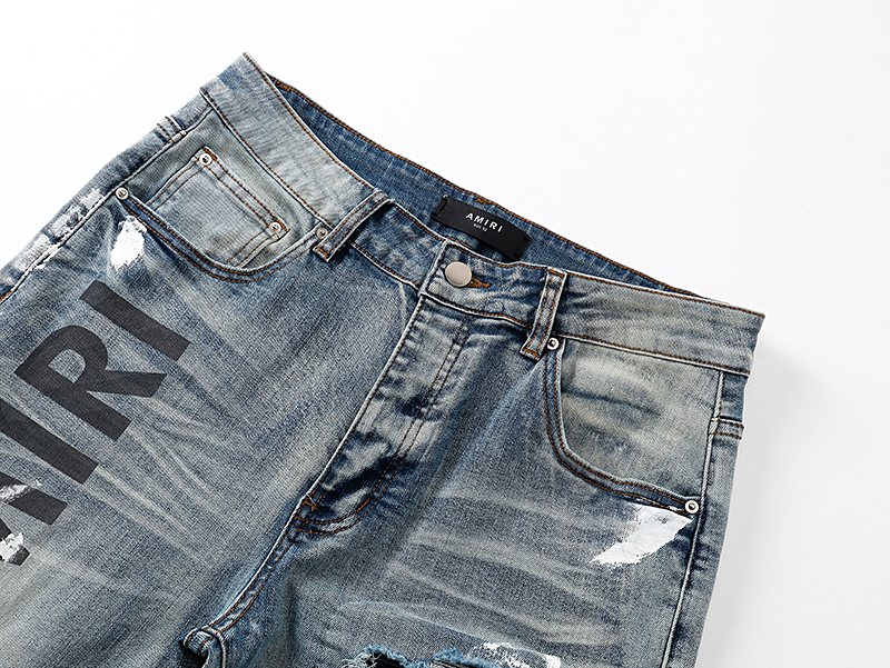 AMIRI Distressed Light Blue Jeans