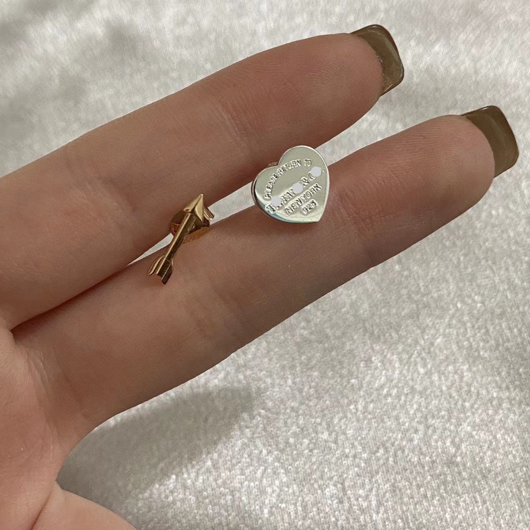 Cartier Heart Tag and Arrow Stud Earrings