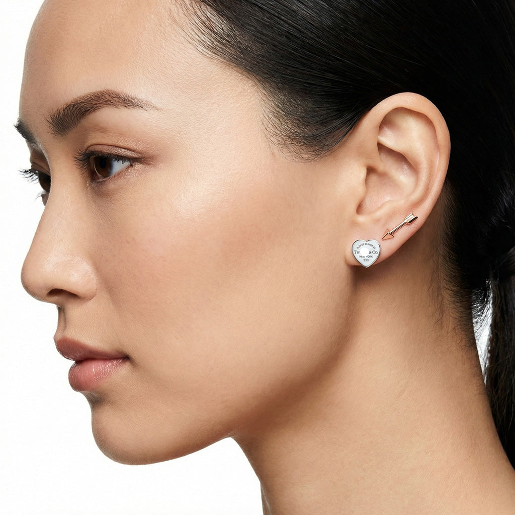 Cartier Heart Tag and Arrow Stud Earrings