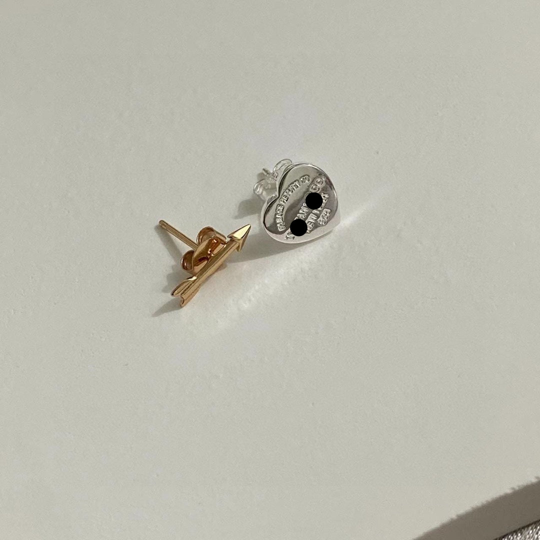 Cartier Heart Tag and Arrow Stud Earrings