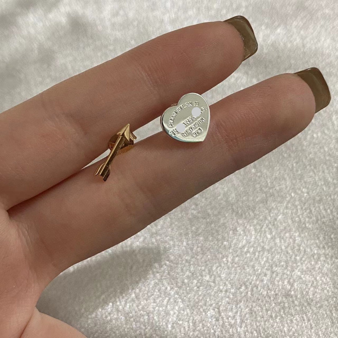 Cartier Heart Tag and Arrow Stud Earrings