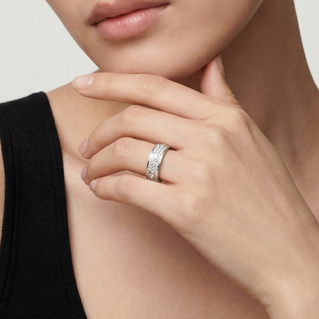 Cartier Love 6 Diamonds Paved Ring