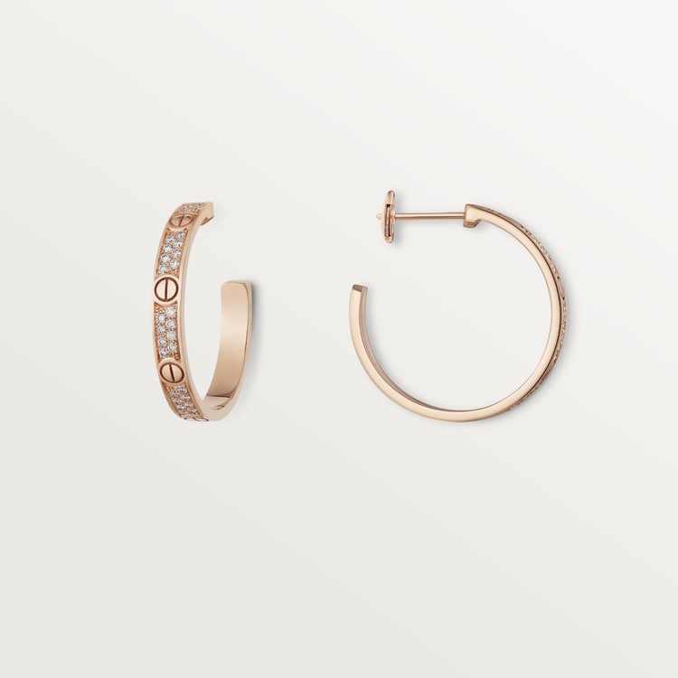 Cartier Love Pavé Hoop Earrings