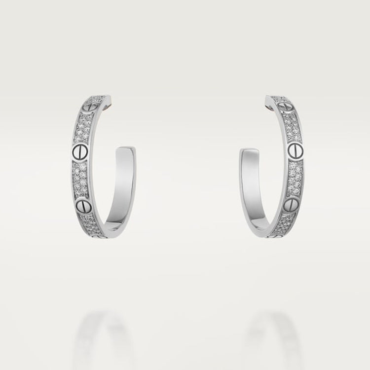 Cartier Love Pavé Hoop Earrings
