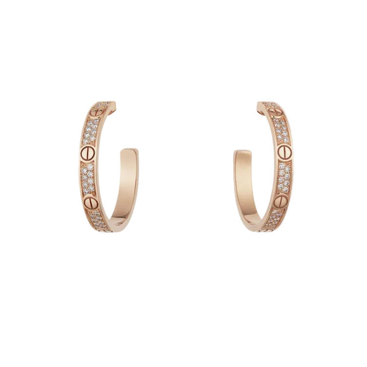 Cartier Love Pavé Hoop Earrings