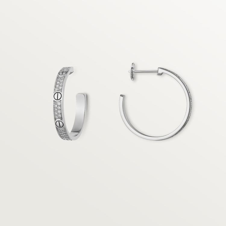 Cartier Love Pavé Hoop Earrings