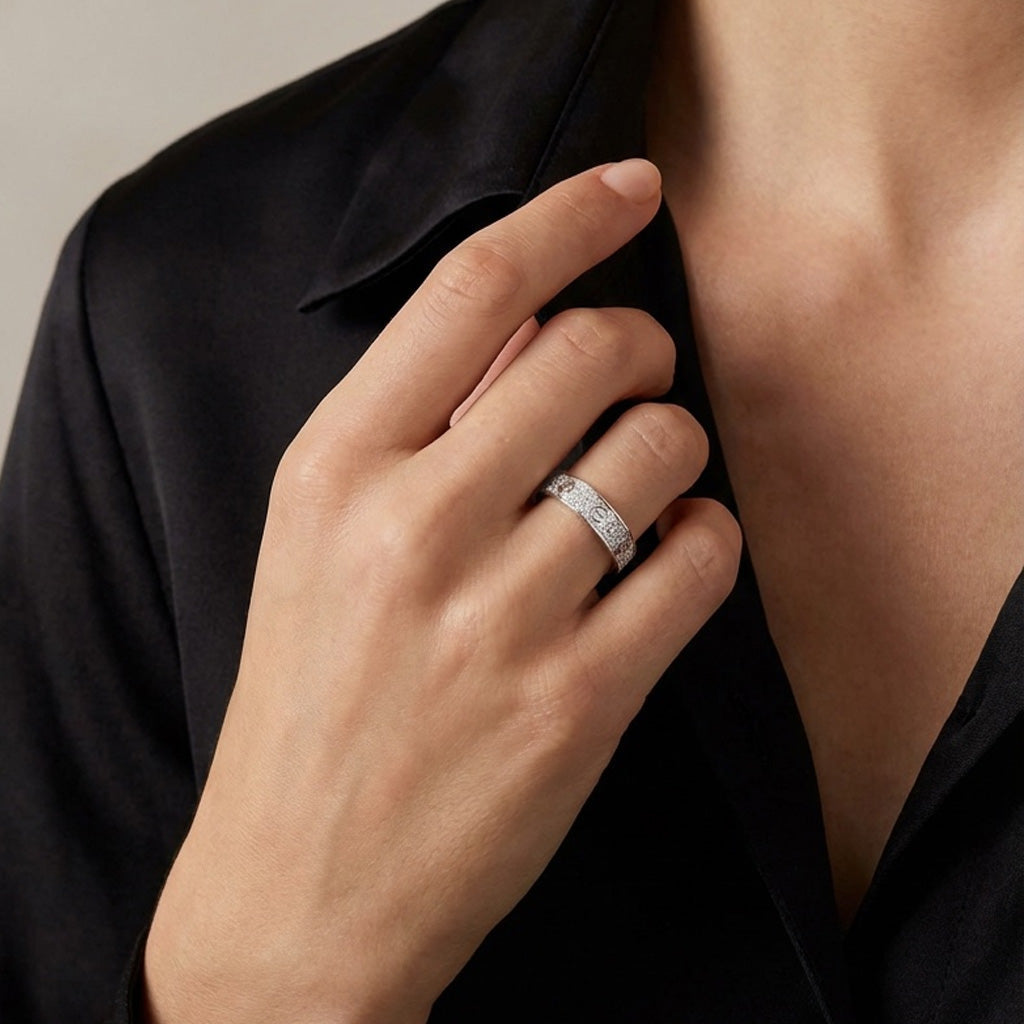 Cartier Love Pavé Band Ring