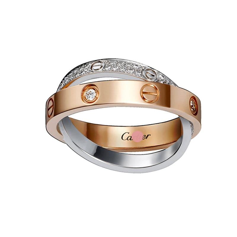 Cartier Love Pavé Double Band Ring