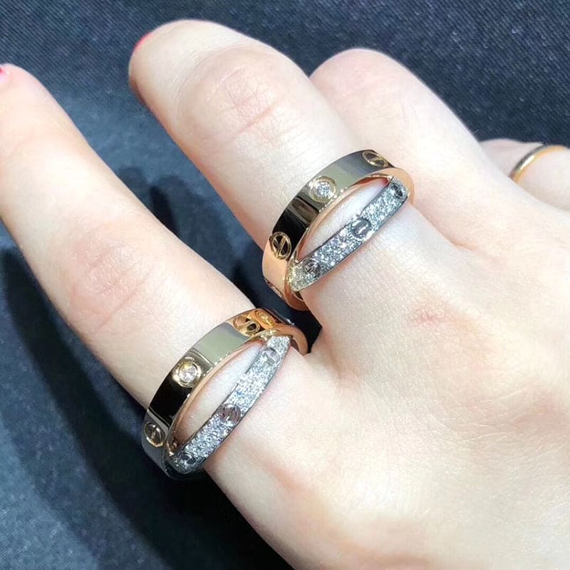 Cartier Love Pavé Double Band Ring