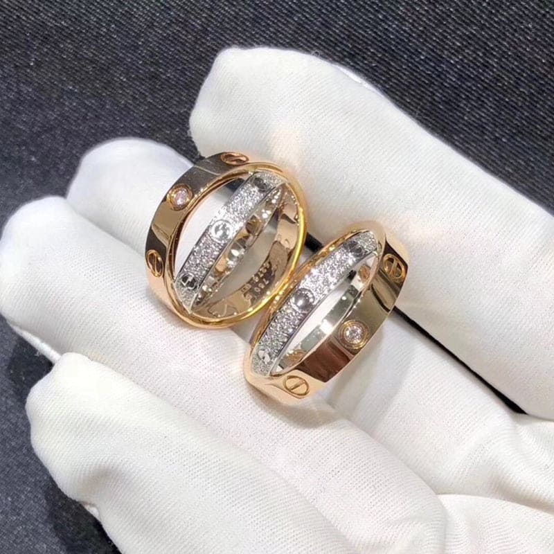 Cartier Love Pavé Double Band Ring
