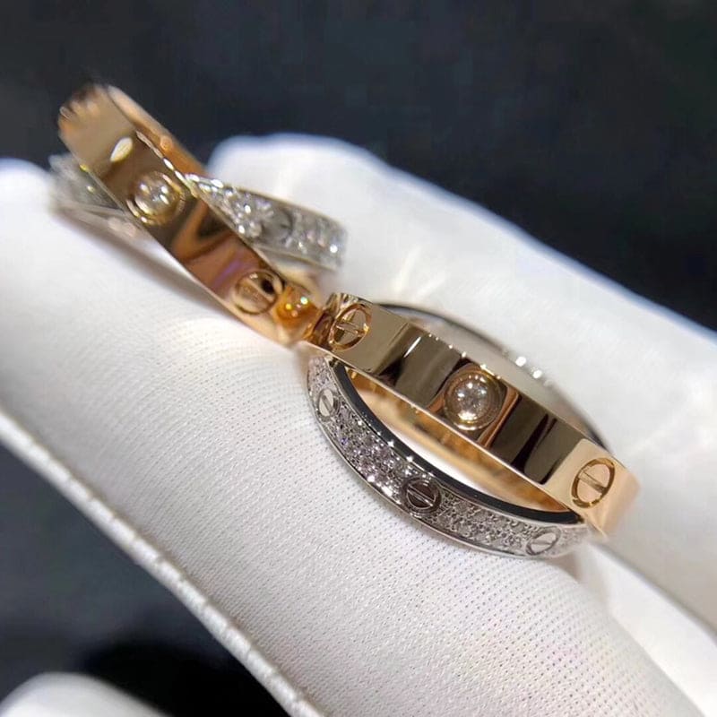 Cartier Love Pavé Double Band Ring