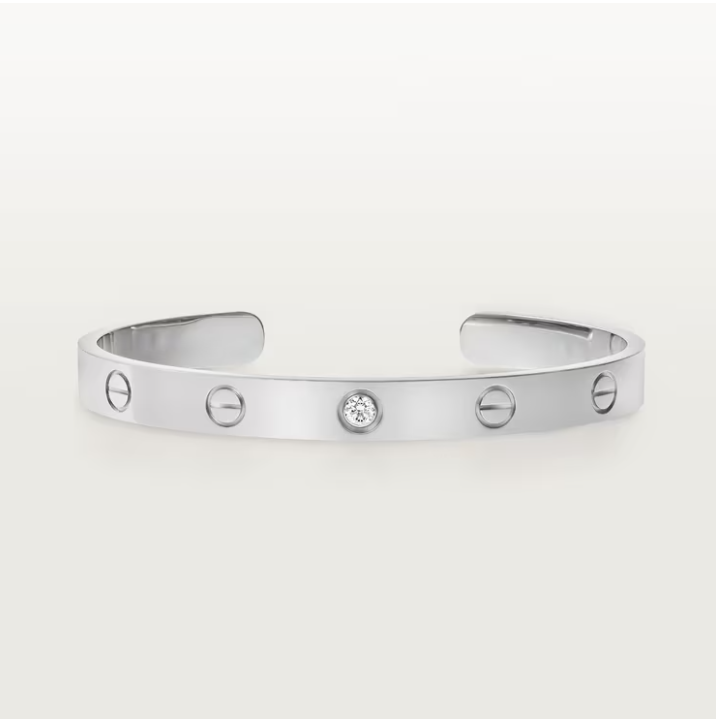 Cartier Open Cuff One Diamond Love Bracelet