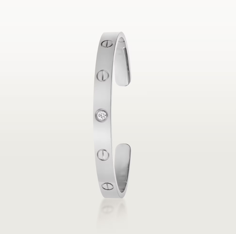 Cartier Open Cuff One Diamond Love Bracelet