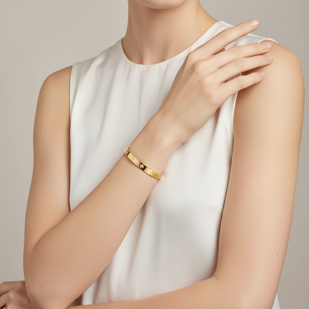 Cartier Open Cuff One Diamond Love Bracelet