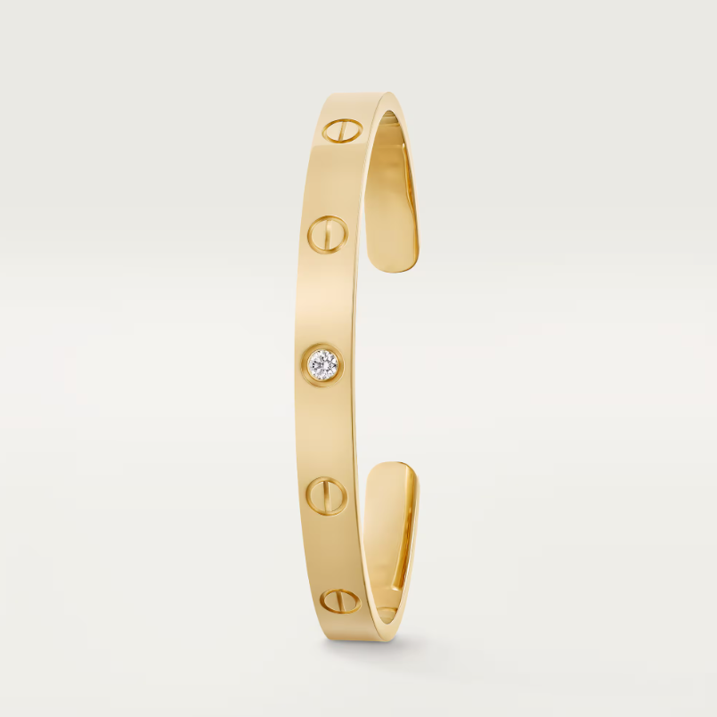 Cartier Open Cuff One Diamond Love Bracelet