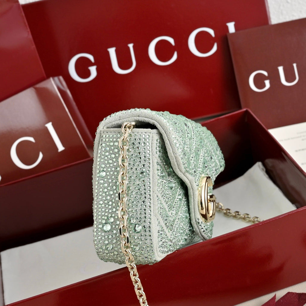 Gucci GG Marmont Crystal Mini Shoulder Bag