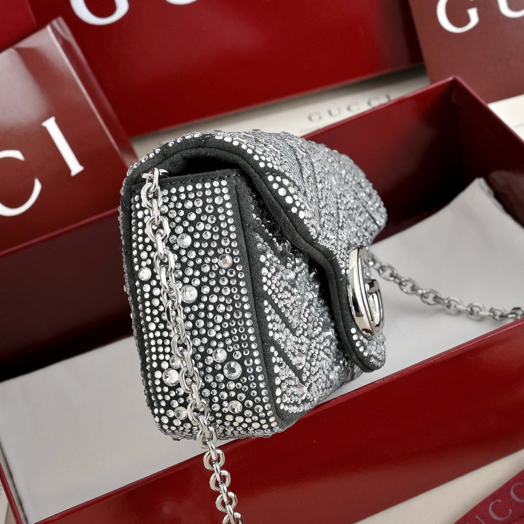 Gucci GG Marmont Crystal Mini Shoulder Bag